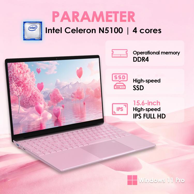 GXMO T152J 15.6 inch Laptop, No Memory, Windows 11 Pro Intel Celeron N5100 Quad Core, Support Fingerprint Unlock, EU Plug, No Memory, EU Plug