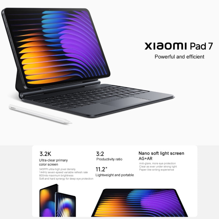 Xiaomi Pad 7 11,2 pouces, 8 Go+256 Go, HyperOS 2 Qualcomm Snapdragon 7+ Gen3 Octa Core, 8 Go+256 Go