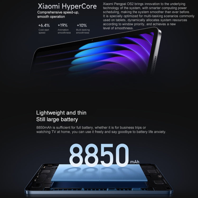 Xiaomi Pad 7 11,2 pouces, 8 Go+256 Go, HyperOS 2 Qualcomm Snapdragon 7+ Gen3 Octa Core, 8 Go+256 Go