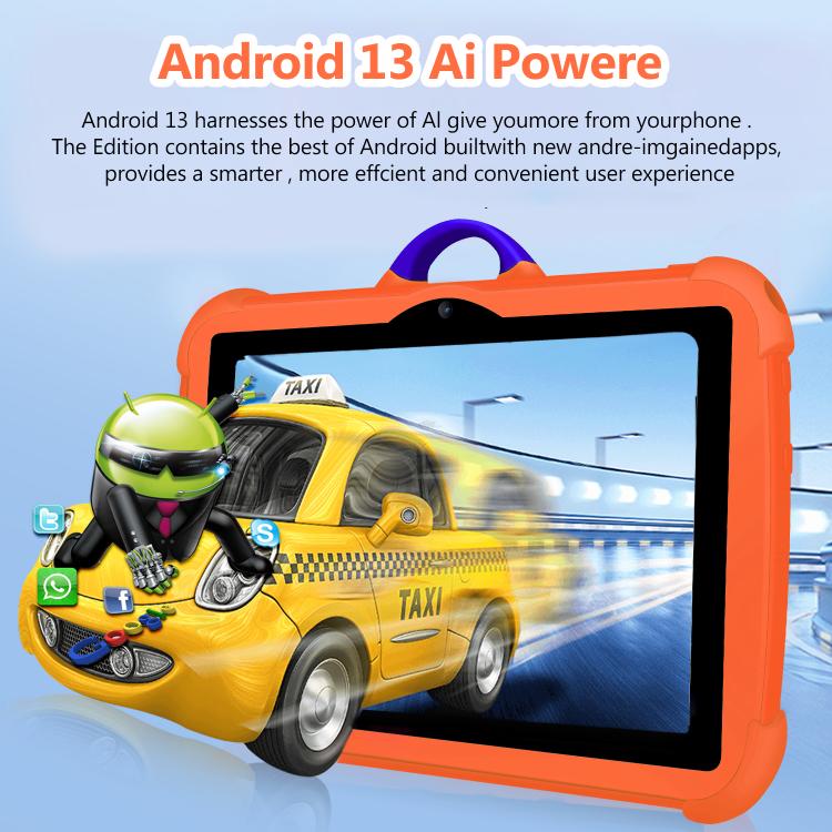 Tablette PC enfants BDF C8 7 pouces WiFi, 1Go+16Go, Android 8.1 MTK6735 Octa Core CPU, prise US, 3Go+32Go