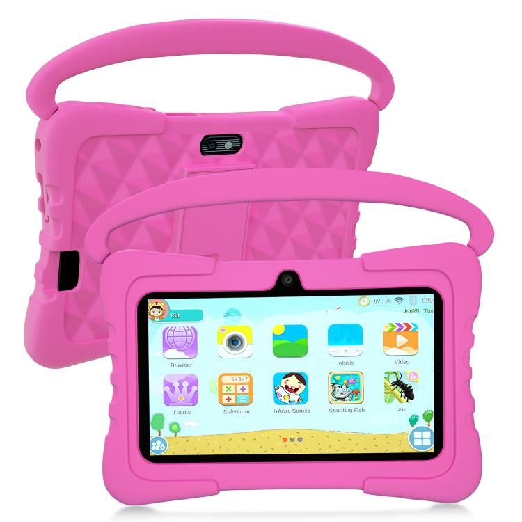 Tablette PC enfants BDF K3 7 pouces WiFi avec coque en silicone, 2Go+32Go, Android 8.1 MTK6735 Quad Core CPU, prise US, 4Go+64Go