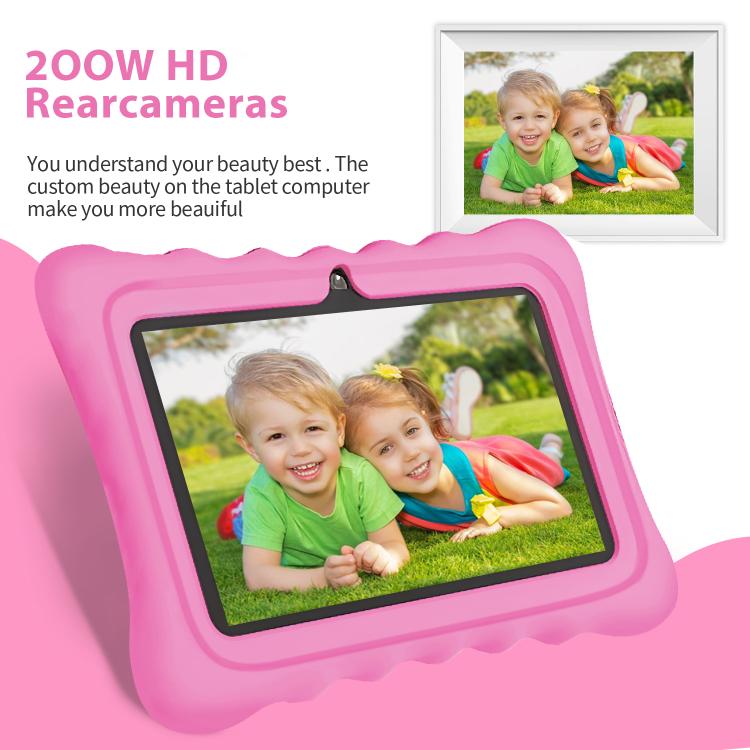Tablette PC enfant WiFi BDF 7 pouces avec coque en silicone, 2 Go+32 Go, Android 8.1 MTK6735 Quad Core CPU, prise US, 4 Go+64 Go