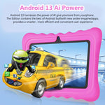 Tablette PC enfant WiFi BDF 7 pouces avec coque en silicone, 2 Go+32 Go, Android 8.1 MTK6735 Quad Core CPU, prise US, 4 Go+64 Go