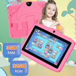 Tablette PC enfant WiFi BDF 7 pouces avec coque en silicone champignon, 1 Go+16 Go, Android 8.1 MTK6735 Quad Core CPU, prise US, 3 Go+32 Go