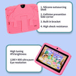 Tablette PC enfant WiFi BDF 7 pouces avec coque en silicone champignon, 1 Go+16 Go, Android 8.1 MTK6735 Quad Core CPU, prise US, 3 Go+32 Go