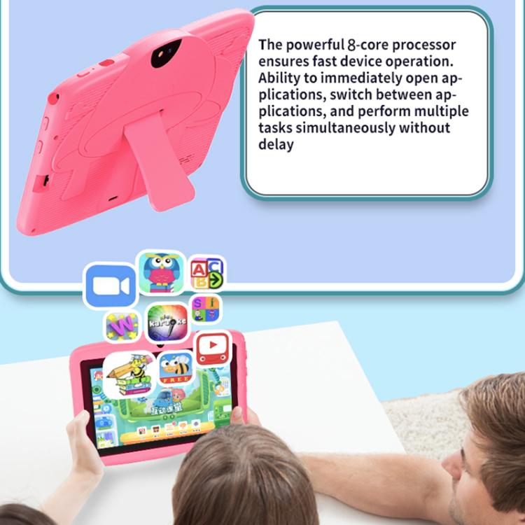 Tablette PC enfant WiFi BDF 7 pouces avec coque en silicone champignon, 1 Go+16 Go, Android 8.1 MTK6735 Quad Core CPU, prise US, 3 Go+32 Go