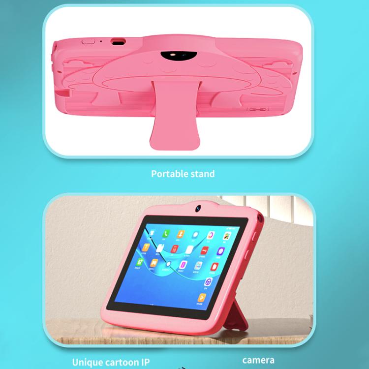 Tablette PC enfant WiFi BDF 7 pouces avec coque en silicone champignon, 1 Go+16 Go, Android 8.1 MTK6735 Quad Core CPU, prise US, 3 Go+32 Go