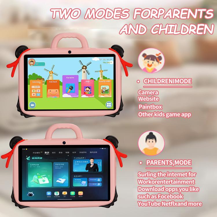 Tablette PC enfant WiFi BDF 7 pouces avec coque en silicone Nezha, 1 Go+16 Go, Android 8.1 MTK6735 Quad Core CPU, prise US, 3 Go+32 Go