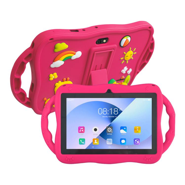 Tablette PC enfant WiFi BDF 7 pouces avec coque en silicone girafe, 2 Go+32 Go, Android 8.1 MTK6735 Quad Core CPU, prise US, 4 Go+64 Go