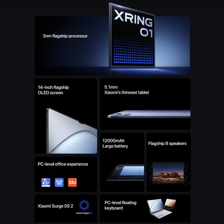 Xiaomi Pad 7 Ultra 14 pouces, 12 Go+512 Go, HyperOS 2, XRING O1 CPU déca-core 3 nm, 12 Go+512 Go