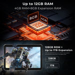Tablette robuste HOTWAV Tab R8 IP68/IP69K, 4GB+128GB, 10,1 pouces Android 14 Unisoc T606 Octa Core Réseau 4G, Version mondiale avec Google Play, Prise EU, Tab R8