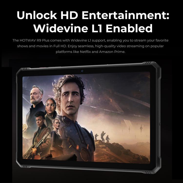 Tablette robuste HOTWAV Tab R9 Plus IP68/IP69K, 8 Go+512 Go, 11 pouces Android 14 Unisoc T7280 Octa Core Réseau 4G, version mondiale avec Google Play, prise EU, Tab R9 Plus