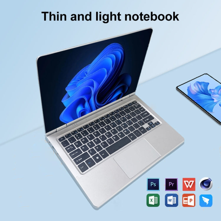 Ordinateur portable Yoga écran tactile 11,6 pouces, 6GB+256GB, Windows 11 Intel Celeron N4020 Dual Core, prise EU, 6GB+256GB