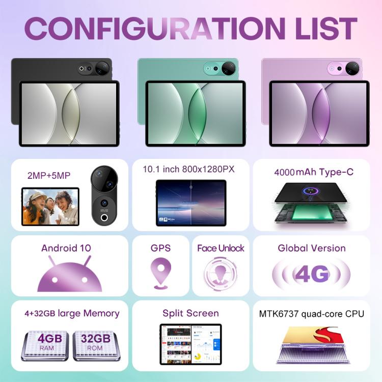 Tablette PC Pad 9 Ultra 10,1 pouces 3G avec appel téléphonique, 2GB+32GB, Android 10 MTK6737 Quad Core, prise EU, prise EU