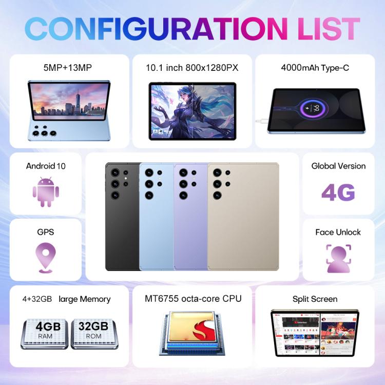 Tablette PC Pad 9 Pro 10,1 pouces 4G LTE ensemble combo, 4GB+32GB, Android 10 MT6755 Octa Core, avec clavier / souris / étui en cuir, prise UK, prise UK