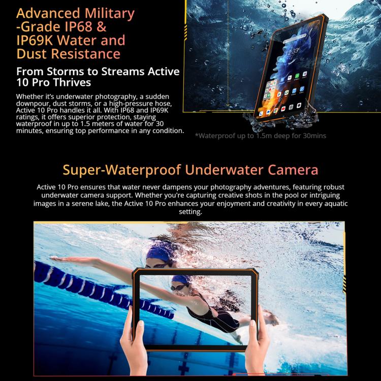 Tablette durcie Blackview Active 10 Pro 5G, 12 Go+512 Go, Android 14 Dimensity 7300 Octa Core de 10,95 pouces, version globale avec Google Play, 12 Go+512 Go