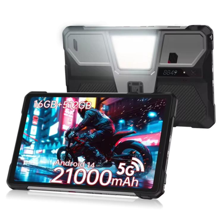 Unihertz 8849 Tank Pad Tablette PC durcie & Projecteur, 16 Go+512 Go, Android 14 Dimensity 8200 Octa Core 5G de 10,95 pouces, prise UE, Tank Pad réseau 5G