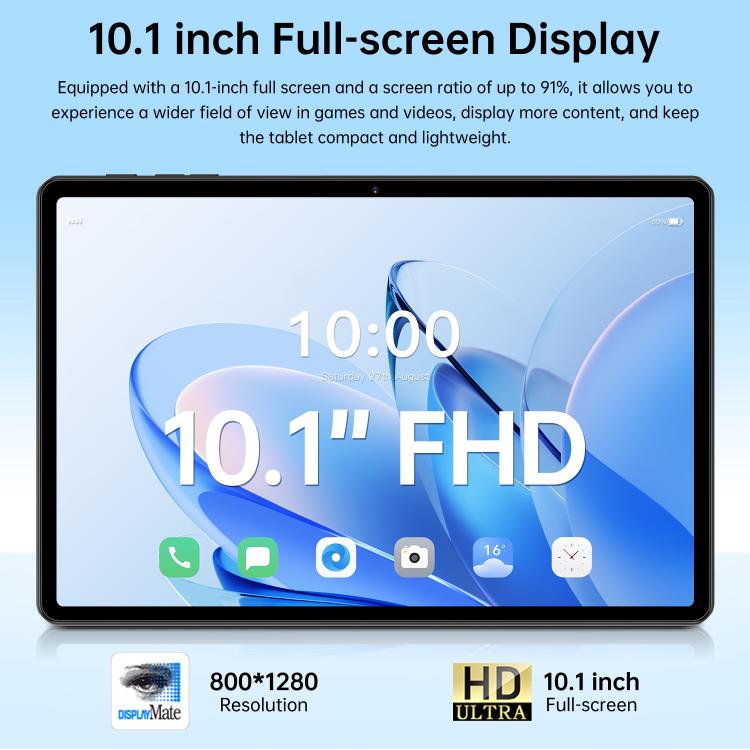 Pro 13 10.1 inch 4G LTE Tablet PC, 4GB+32GB, Android 10 MTK6755 Octa Core, US Plug, US Plug