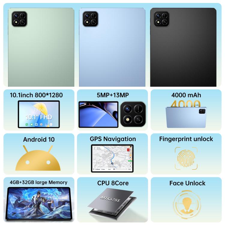 Tablette PC Pad 7 Pro 10,1 pouces 4G LTE, 4GB+32GB, Android 10 MTK6755 Octa Core, Prise US, Prise US