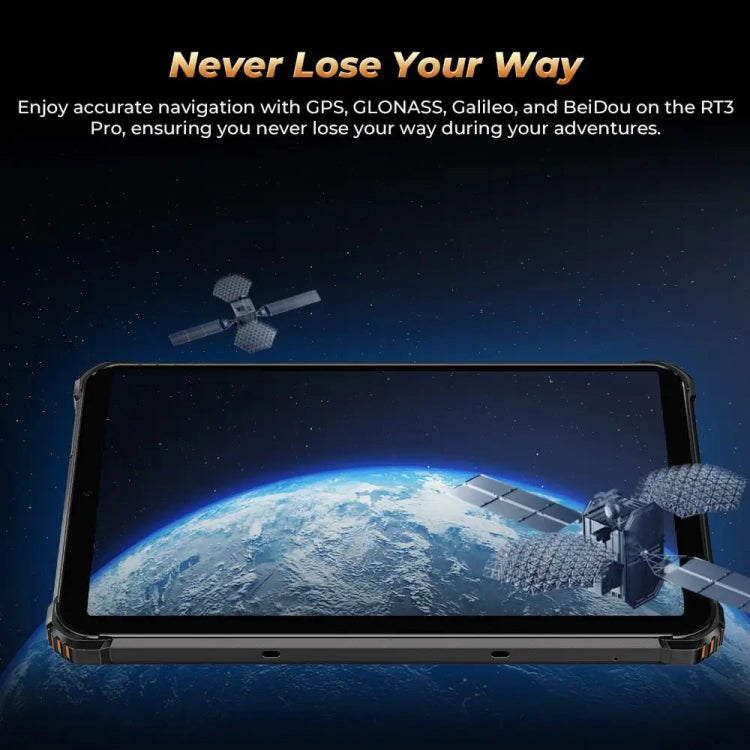Tablette durcie OUKITEL RT3 Pro Réseau 4G IP68/IP69K, 4Go+128Go, 8.0 pouces Android 14 MediaTek G81 Octa-Core Support Double SIM, Prise UE, RT3 Pro 4Go+128Go