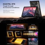 Tablette durcie OUKITEL RT9 compatible 4G IP68/IP69K, 6 Go + 256 Go, Android 14 de 11 pouces, Unisoc T606 Octa-Core, double SIM, prise UE, RT9 6 Go + 256 Go