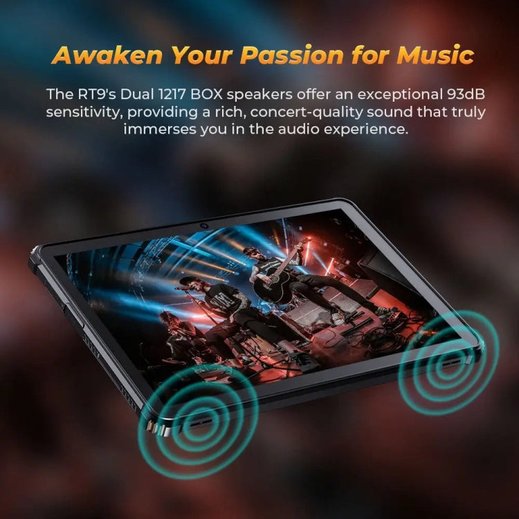 Tablette durcie OUKITEL RT9 compatible 4G IP68/IP69K, 6 Go + 256 Go, Android 14 de 11 pouces, Unisoc T606 Octa-Core, double SIM, prise UE, RT9 6 Go + 256 Go
