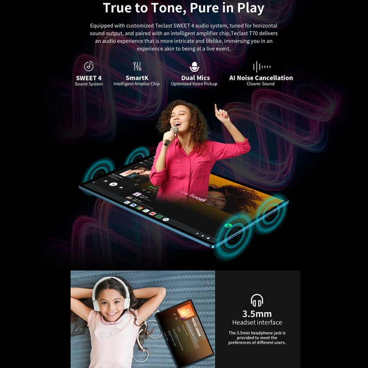 Tablette PC Teclast T70 4G LTE, 8GB+256GB, 14 pouces Android 14 MediaTek Helio G99 Octa Core, support double SIM, T70