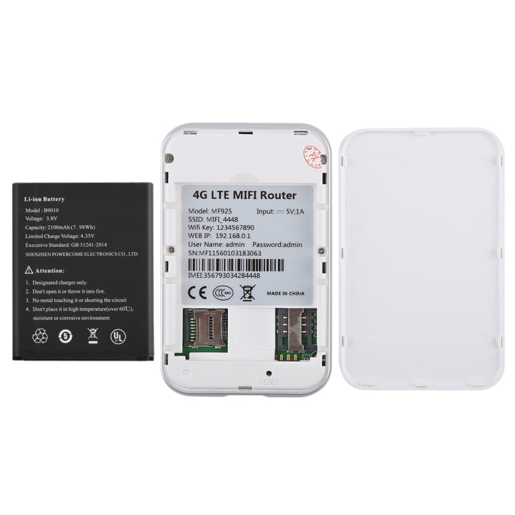 Routeur sans fil haute vitesse multi-mode 4G LTE MF925, support carte TF (max 32GB), MF925