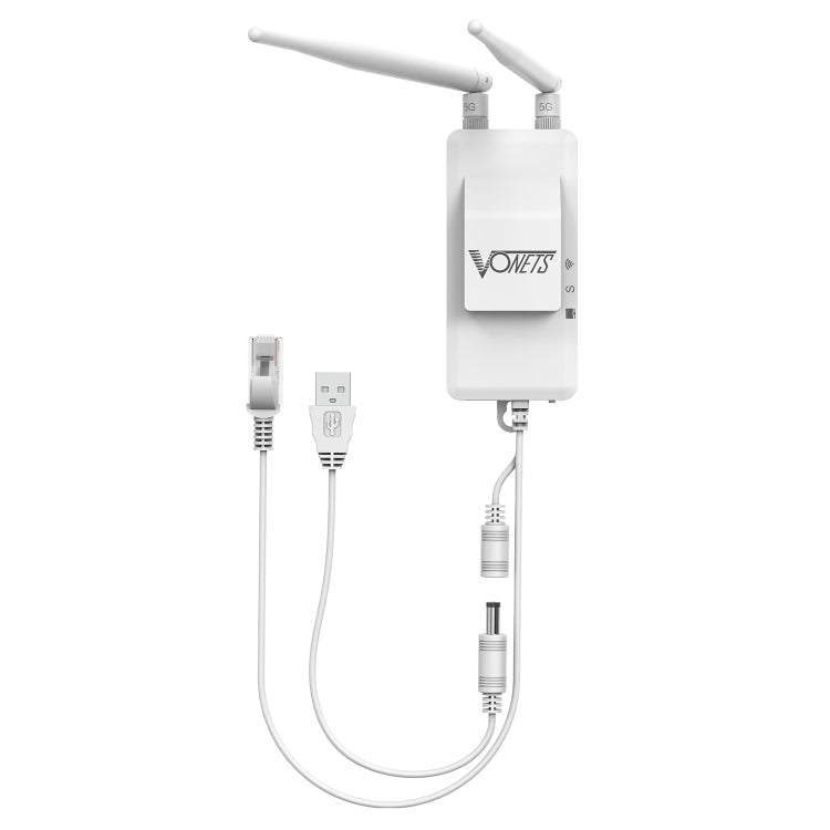Pont sans fil mini VONETS VAP11S-5G 900Mbps Répéteur WiFi avec 2 antennes et ventilateur