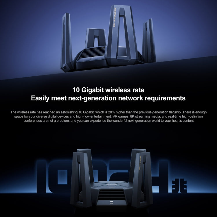 Routeur WiFi Xiaomi original 10 Gigabit Tri-bande Réseau maillé sans fil Répéteur d'accélération de jeu, prise US, 10 Gigabit
