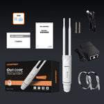COMFAST CF-EW74 Amplificateur de Signal Étanche Double Fréquence 1200Mbs Extérieur Routeur Sans Fil Répéteur Station de Base WIFI avec 2 Antennes, CF-EW74