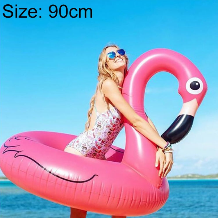 Bouée gonflable d'été en forme de flamant rose, anneau de natation, lit flottant, taille : 90cm, taille : 90cm