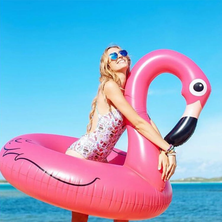 Bouée gonflable d'été en forme de flamant rose, anneau de natation, lit flottant, taille : 90cm, taille : 90cm