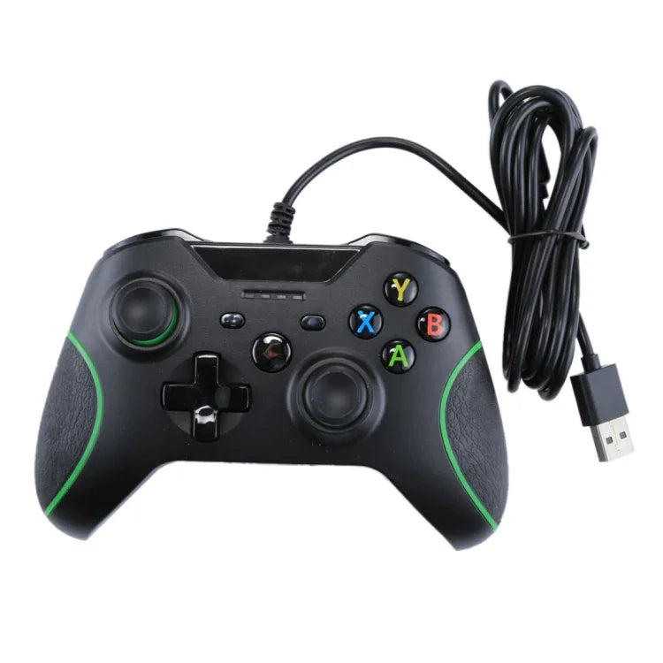 Manette de jeu USB filaire pour Console XBOX ONE / PC / Ordinateur portable, Longueur de câble : environ 2,1 m, HSY-008 (Noir)