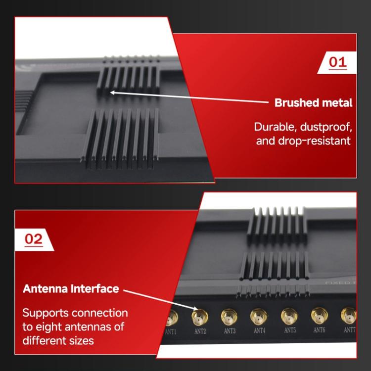 Lecteur / Encodeur RFID 4 canaux avec module Impinj E710, lecteur fixe UHF industriel longue portée pour la gestion d'entrepôt, lecteur RFID 4 canaux
