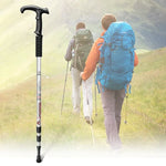 Bâton de trekking télescopique extérieur à trois sections de 132cm, argenté #132cm