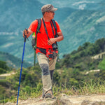 Bâton de trekking télescopique extérieur à trois sections de 132cm, argenté #132cm