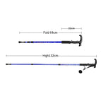 Bâton de trekking télescopique extérieur à trois sections de 132cm, argenté #132cm