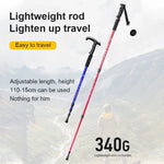 Bâton de trekking télescopique extérieur à trois sections de 132cm, argenté #132cm