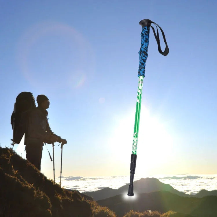 135cm Adjustable Portable Height Outdoor Aluminum Trekking Poles, Red#135cm, Green#135cm