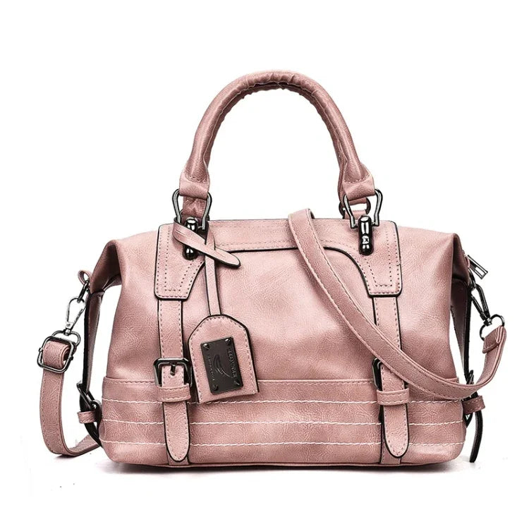 Sac à bandoulière en PU huilé décontracté style rétro pour femme