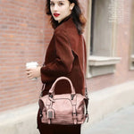 Sac à bandoulière en PU huilé décontracté style rétro pour femme