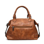 Sac à bandoulière en PU huilé décontracté style rétro pour femme