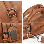 Sac à bandoulière en PU huilé décontracté style rétro pour femme