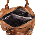 Sac à bandoulière en PU huilé décontracté style rétro pour femme