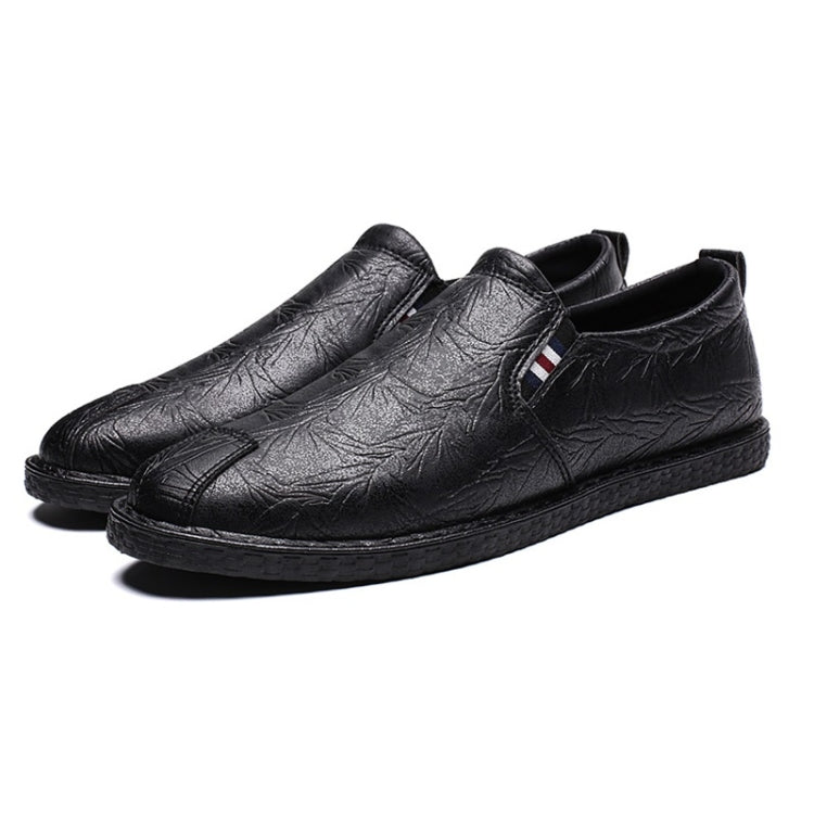 Chaussures en cuir décontractées respirantes à bout rond pour hommes, 43