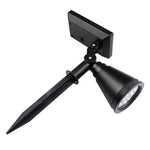 Lampes solaires 2-en-1 étanches, projecteur solaire 4 LED, lampe murale réglable, éclairage paysager et de sécurité