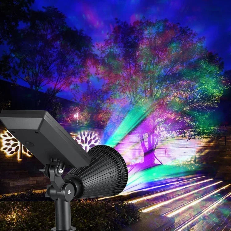 Lampes solaires 2-en-1 étanches, projecteur solaire 4 LED, lampe murale réglable, éclairage paysager et de sécurité