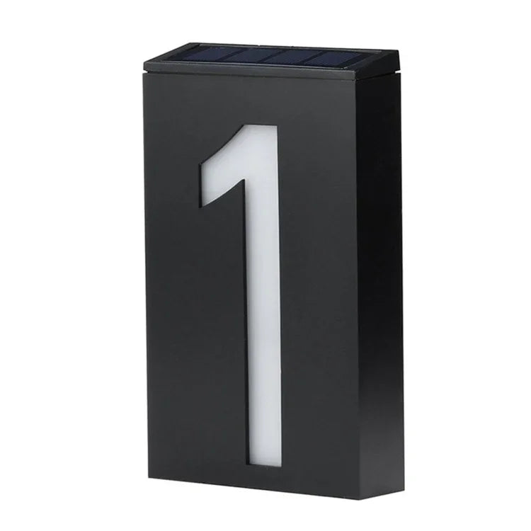 Lampe plaque de porte murale solaire 0,36W avec 6 LED, numéro de maison, éclairage de porche avec panneau solaire(1)