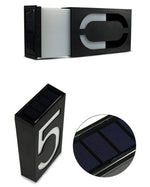 Lampe plaque de porte murale solaire 0,36W avec 6 LED, numéro de maison, éclairage de porche avec panneau solaire(1)